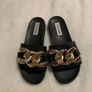 Steve Madden Delay Mega-Chain Slide Sandals, nwt
